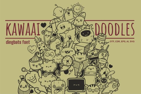 Kawaai Doodles: A Playful Display Font for Digital Designers